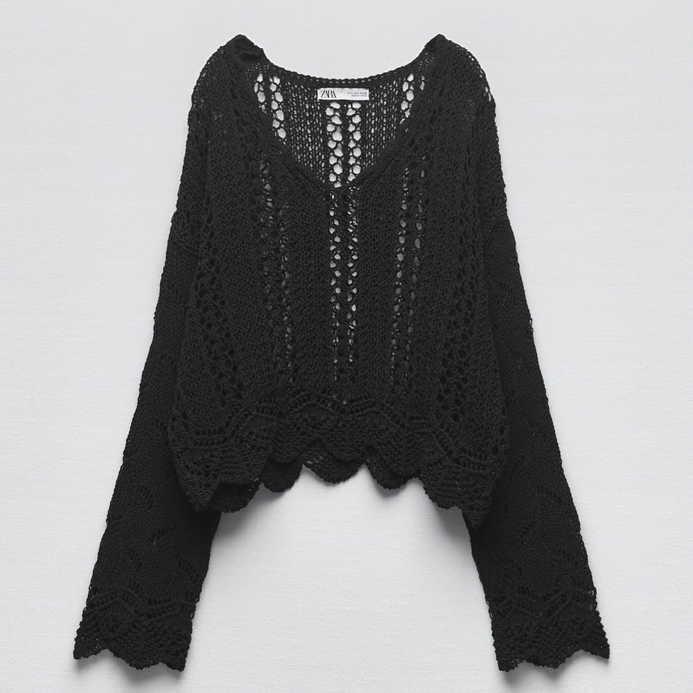 Zara Knit S Black Sweater